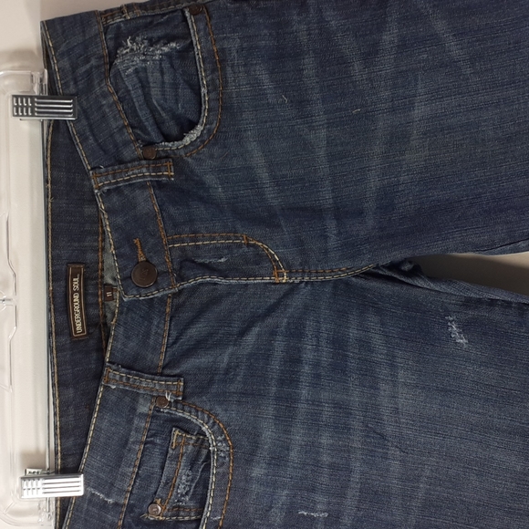 UGS Underground Soul  Distressed Bootcut Blue Jeans Size 11 - Picture 3 of 16